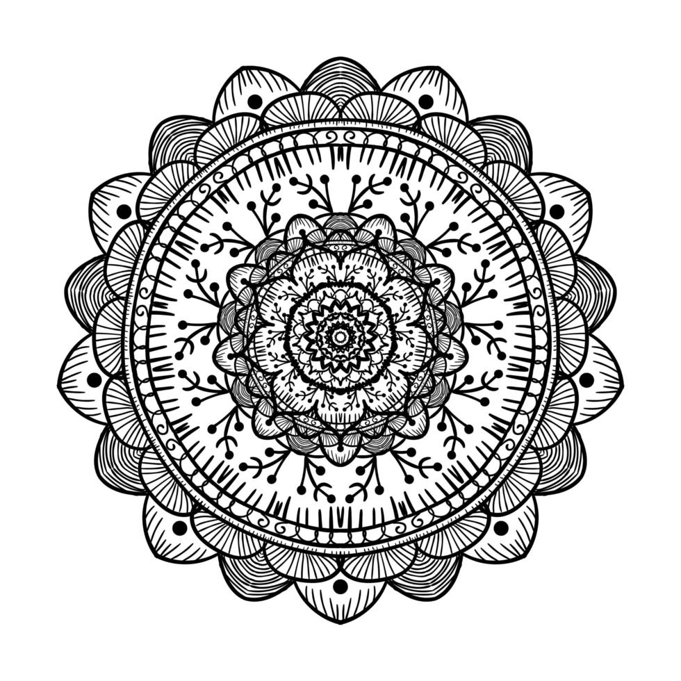 plantilla de línea de mandala vector