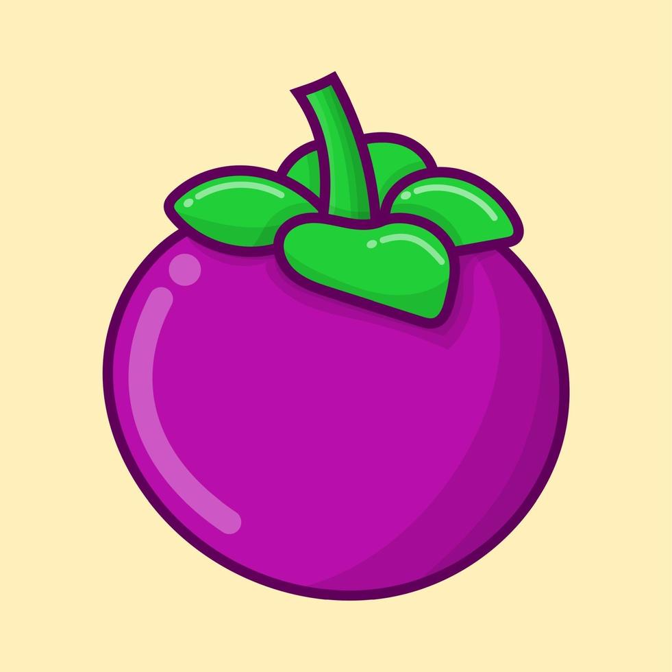 Mangosteen illustration pink vector simple cute mangosteen fruit
