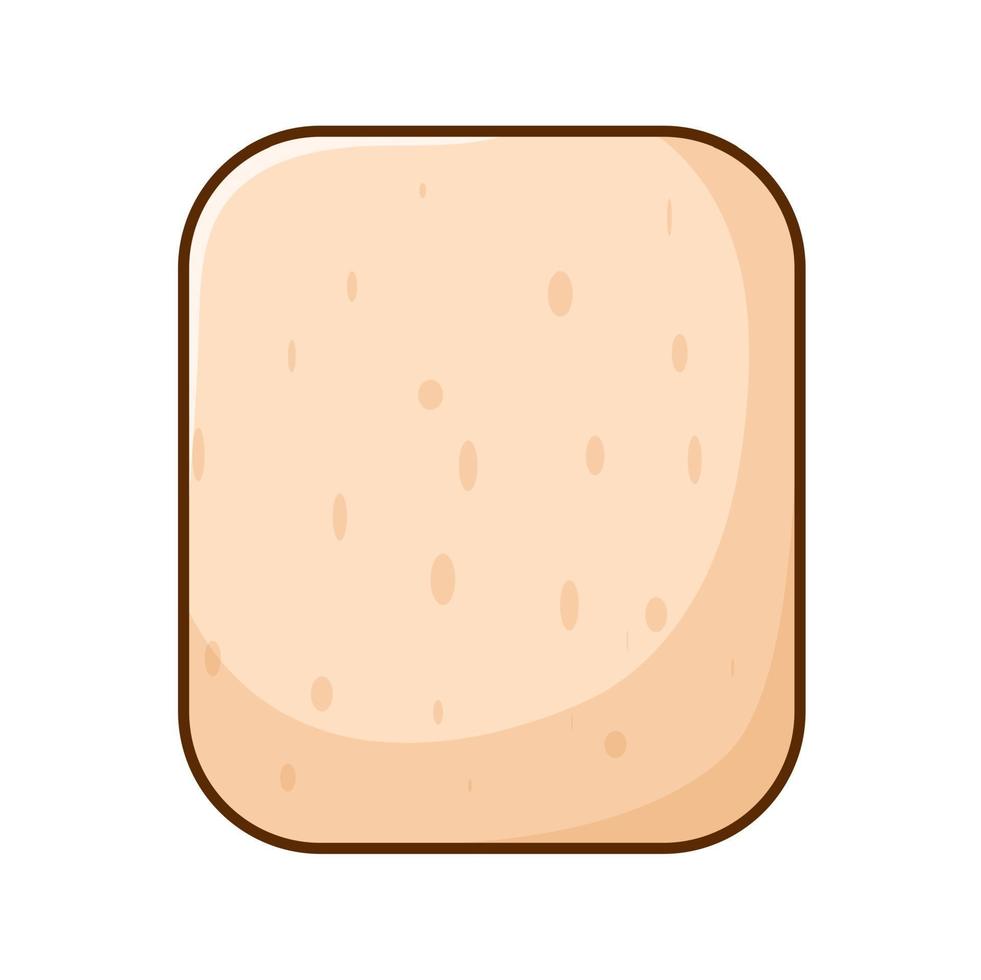 vector simple de ilustración de pan blanco. panadería en rodajas marrón aislado