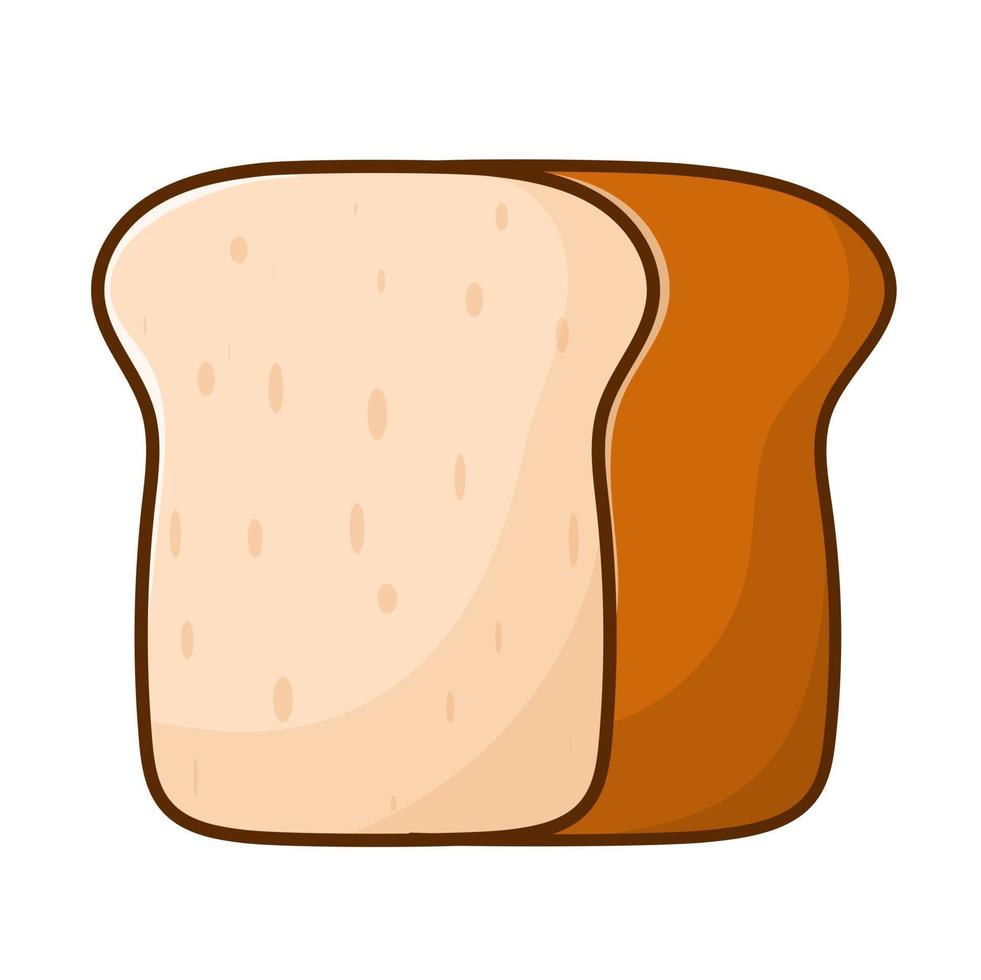 White bread illustration simple vector. sliced bakery brown isolated vector