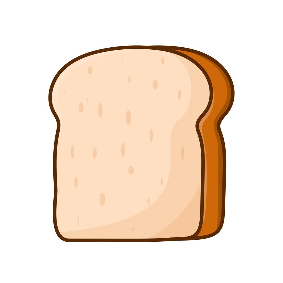 vector simple de ilustración de pan blanco. panadería en rodajas marrón aislado