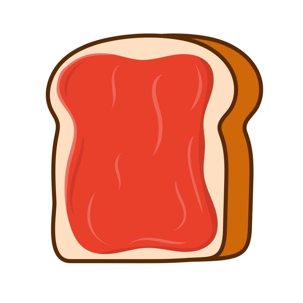 vector simple de ilustración de pan blanco. panadería en rodajas marrón aislado
