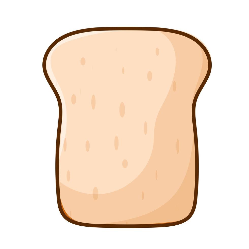 White bread illustration simple vector. sliced bakery brown isolated vector