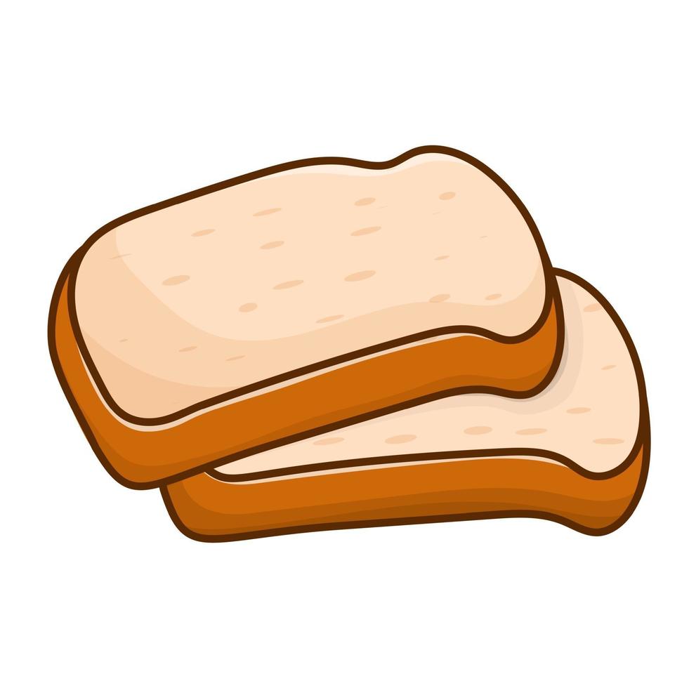 White bread illustration simple vector. sliced bakery brown isolated vector