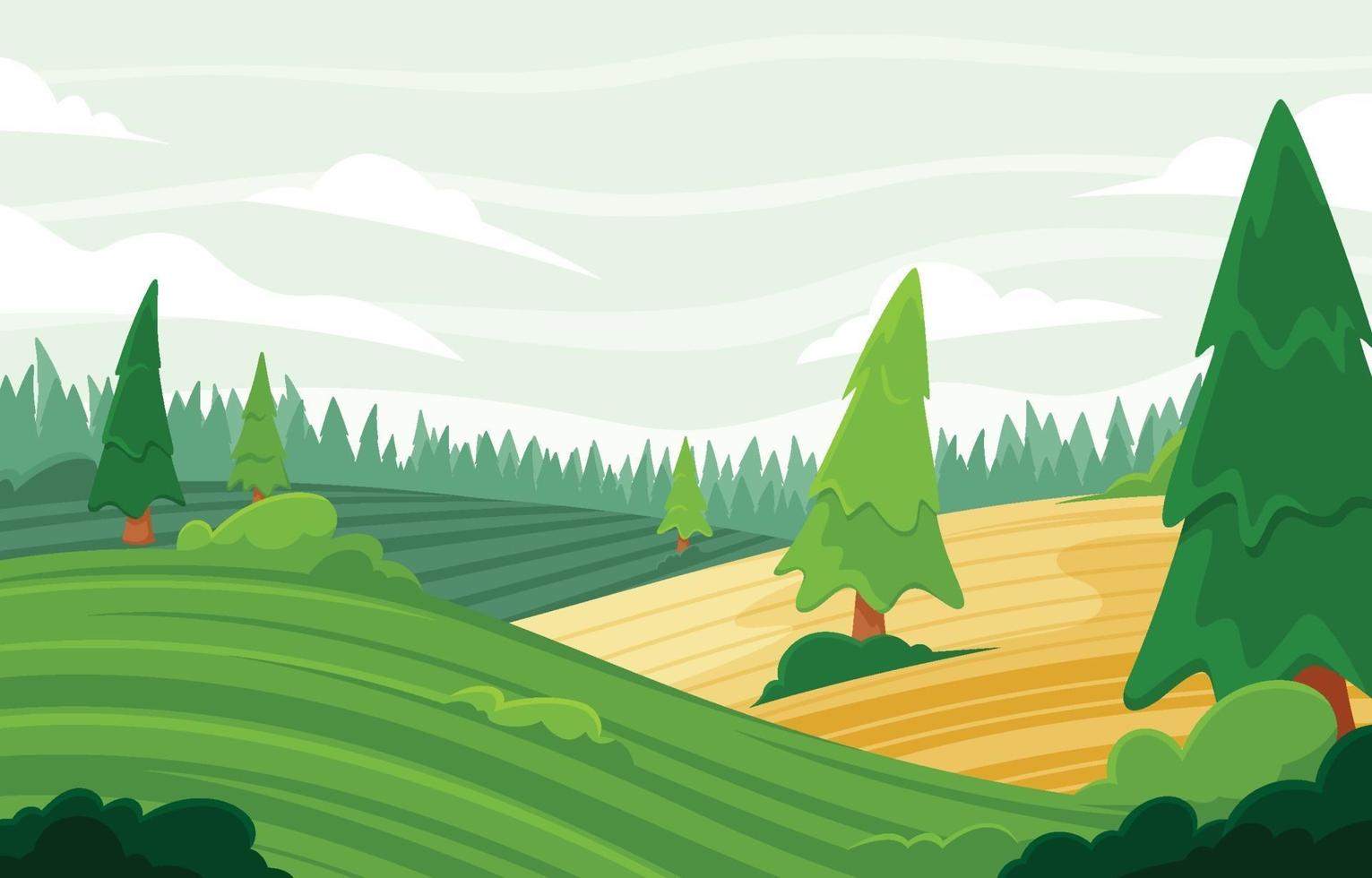 Morning Landscape Nature Background vector