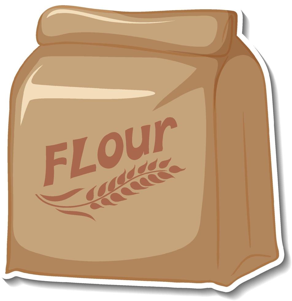 Flour bag package sticker on white background vector