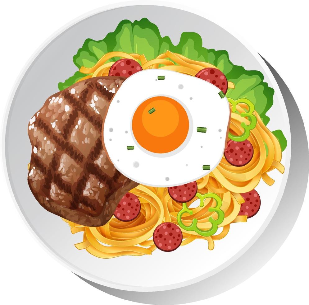 plato de desayuno saludable aislado vector