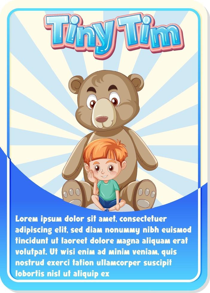 Character game card template with word Tiny Tim vector
