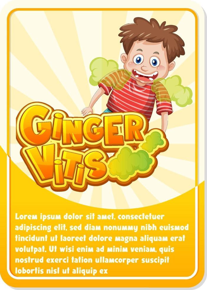 Character game card template with word Ginger Vitis vector