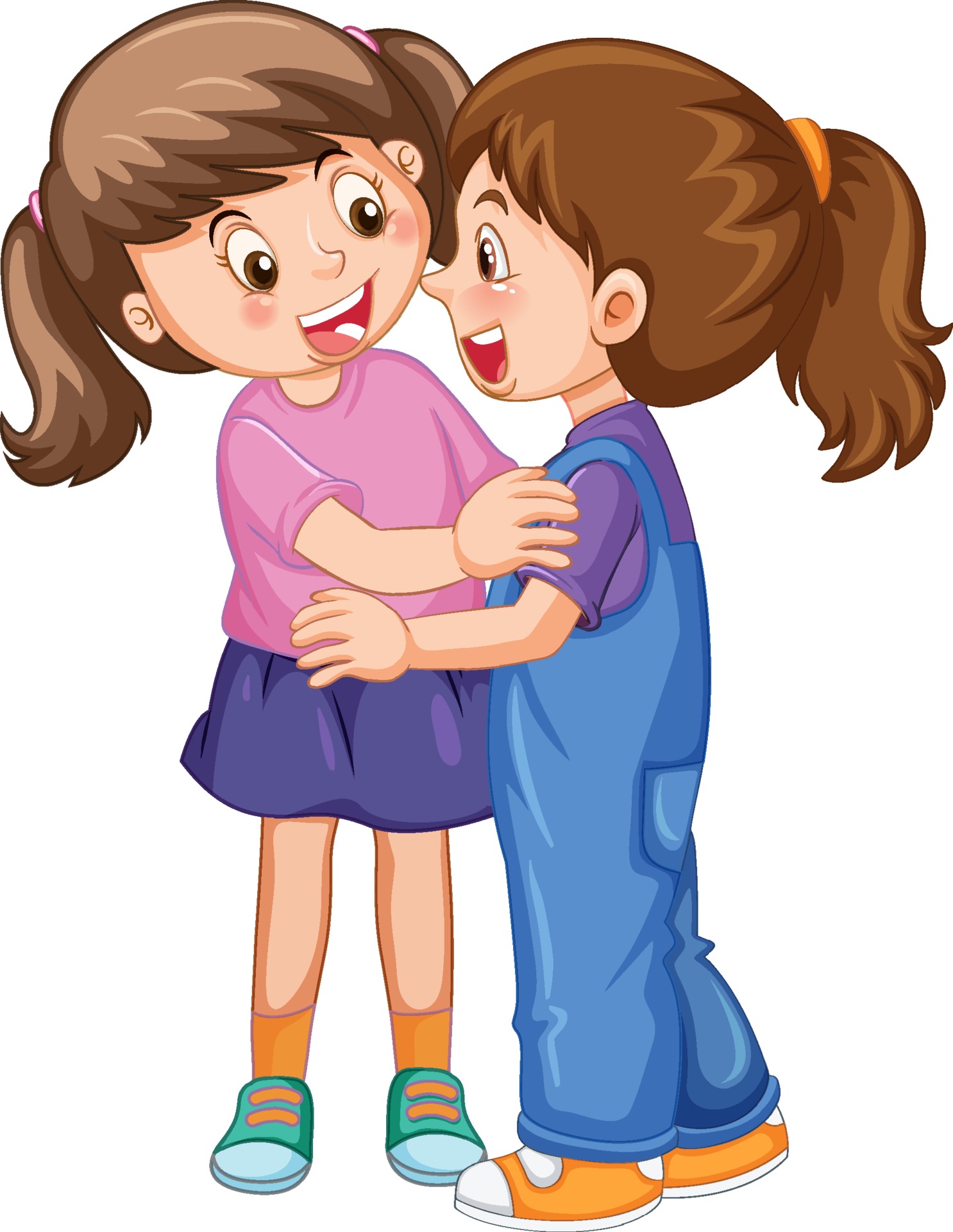 Two People Hugging Cartoon