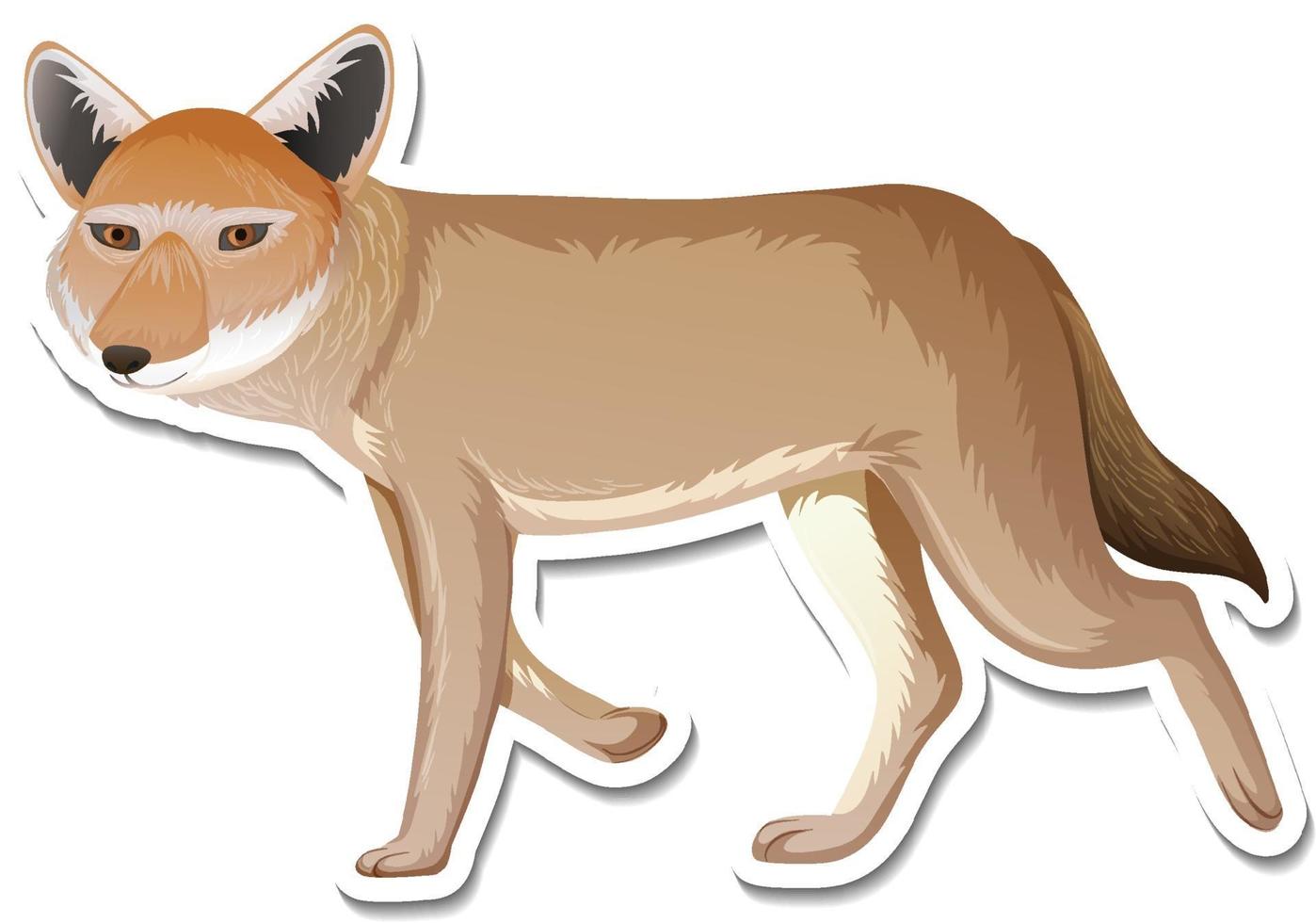 A sticker template of fox cartoon character vector