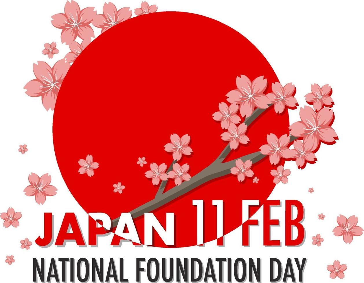 Japan's National Foundation Day banner with Sakura flower vector