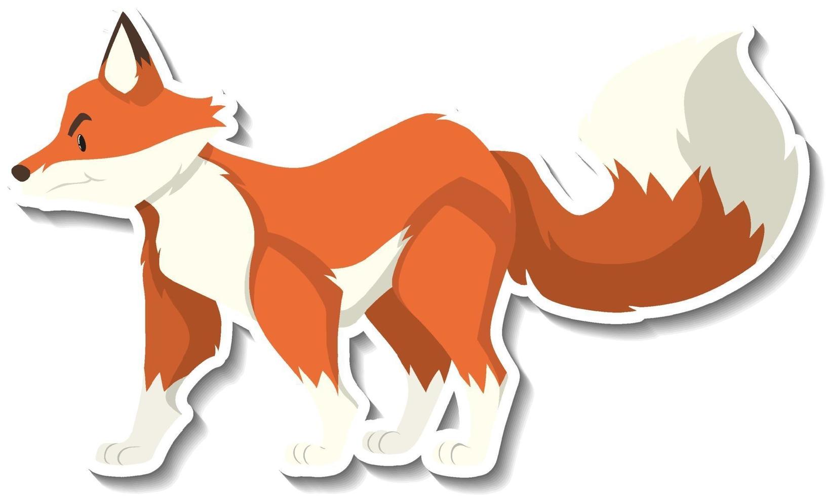A sticker template of fox cartoon character vector