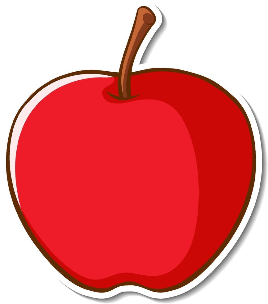 Sticker design with an apple isolated vector