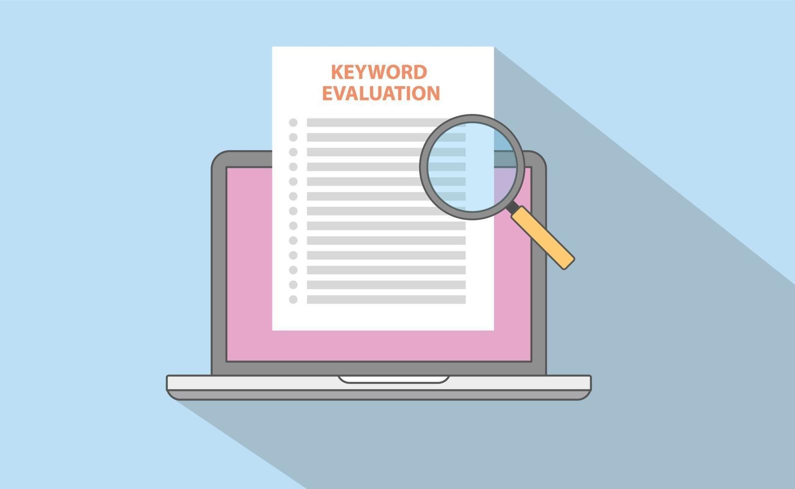 keyword or keywording marketing seo analysis evaluation vector