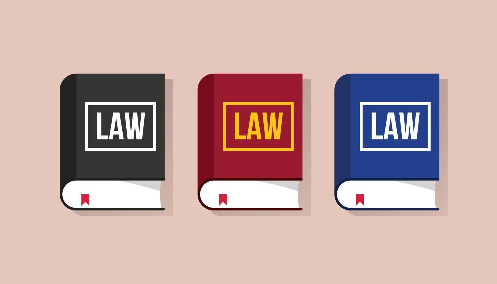 law books collection with flat style and various color vector
