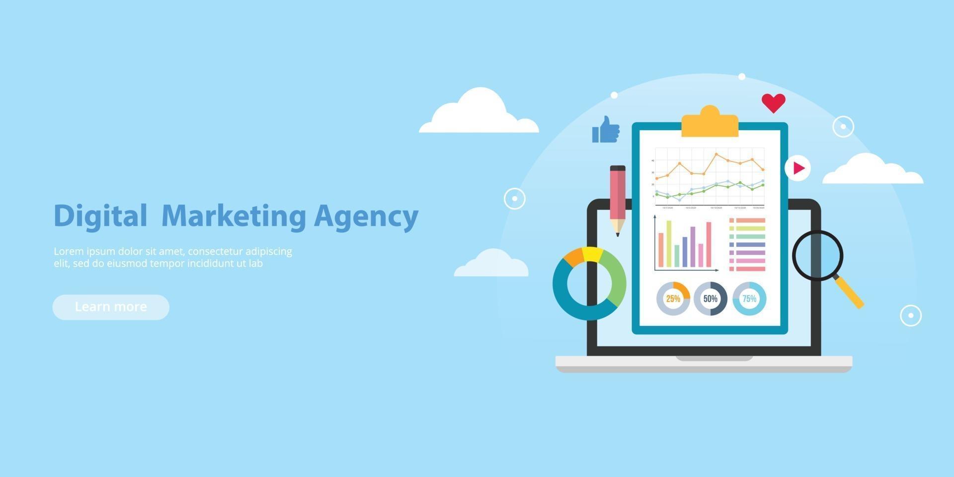 digital marketing agency banner website template vector