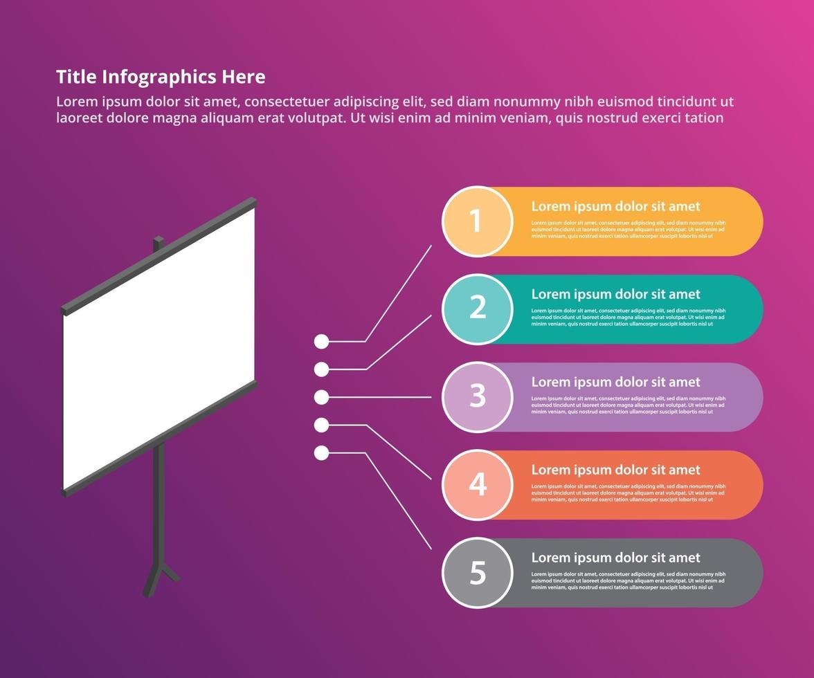 tablero de presentación para presentar la plantilla de infografía vector