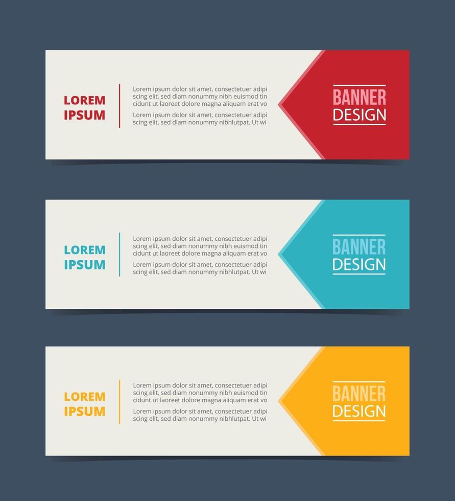 side arrow banner template design with horizontal vector