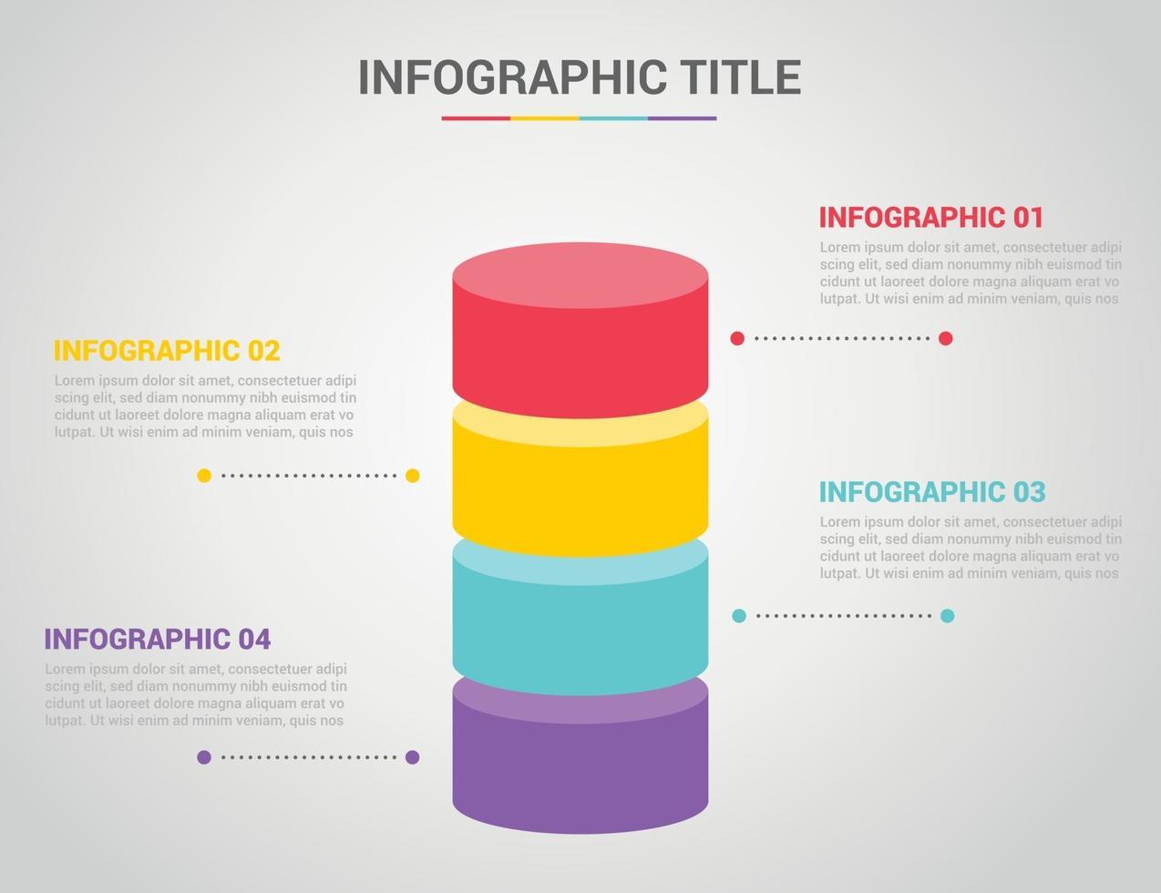 Plantilla de infografía con forma de barra estilo de círculo de forma 3d vector