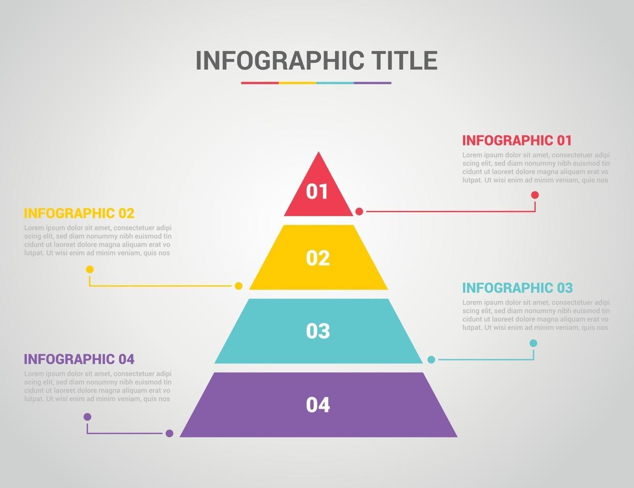 plantilla de infografía con estilo piramidal con texto de espacio libre vector