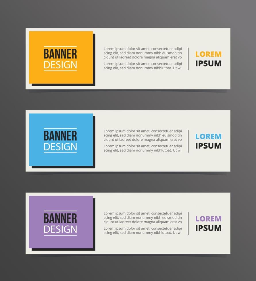 boxed or box style banner template design with horizontal advertising vector