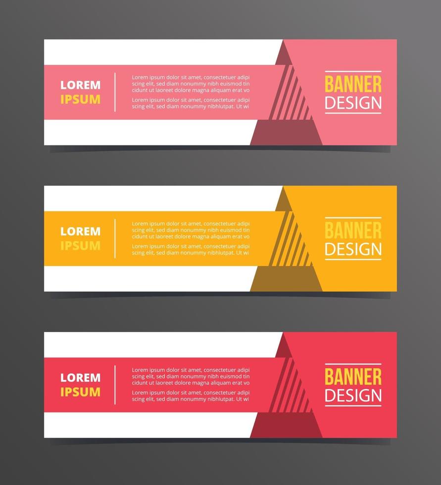 arrow with shadow triangle on right style banner template vector