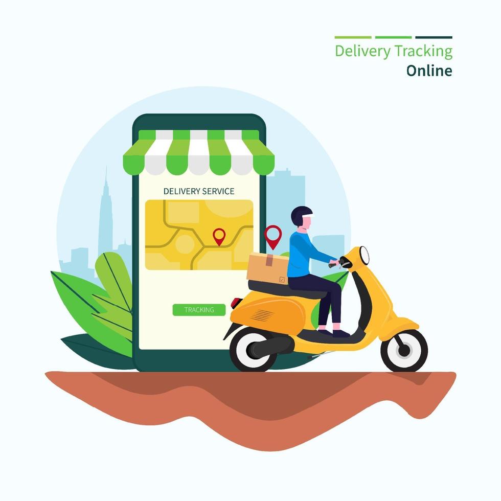 Delivery tracking online concept vector illustration.