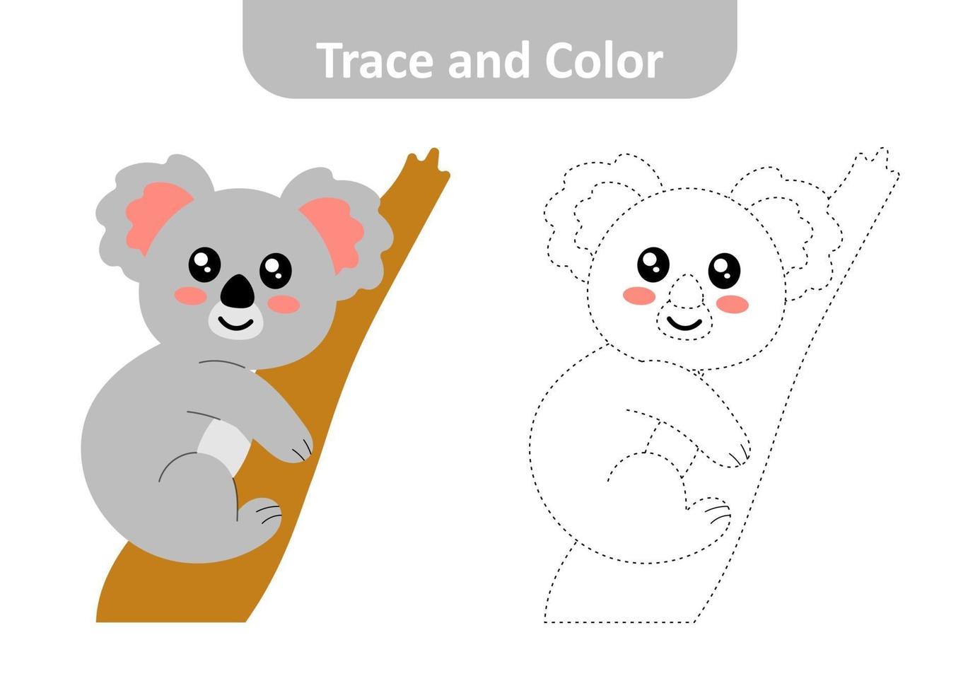 traza y color para niños, vector de koala 3244885 Vector en Vecteezy