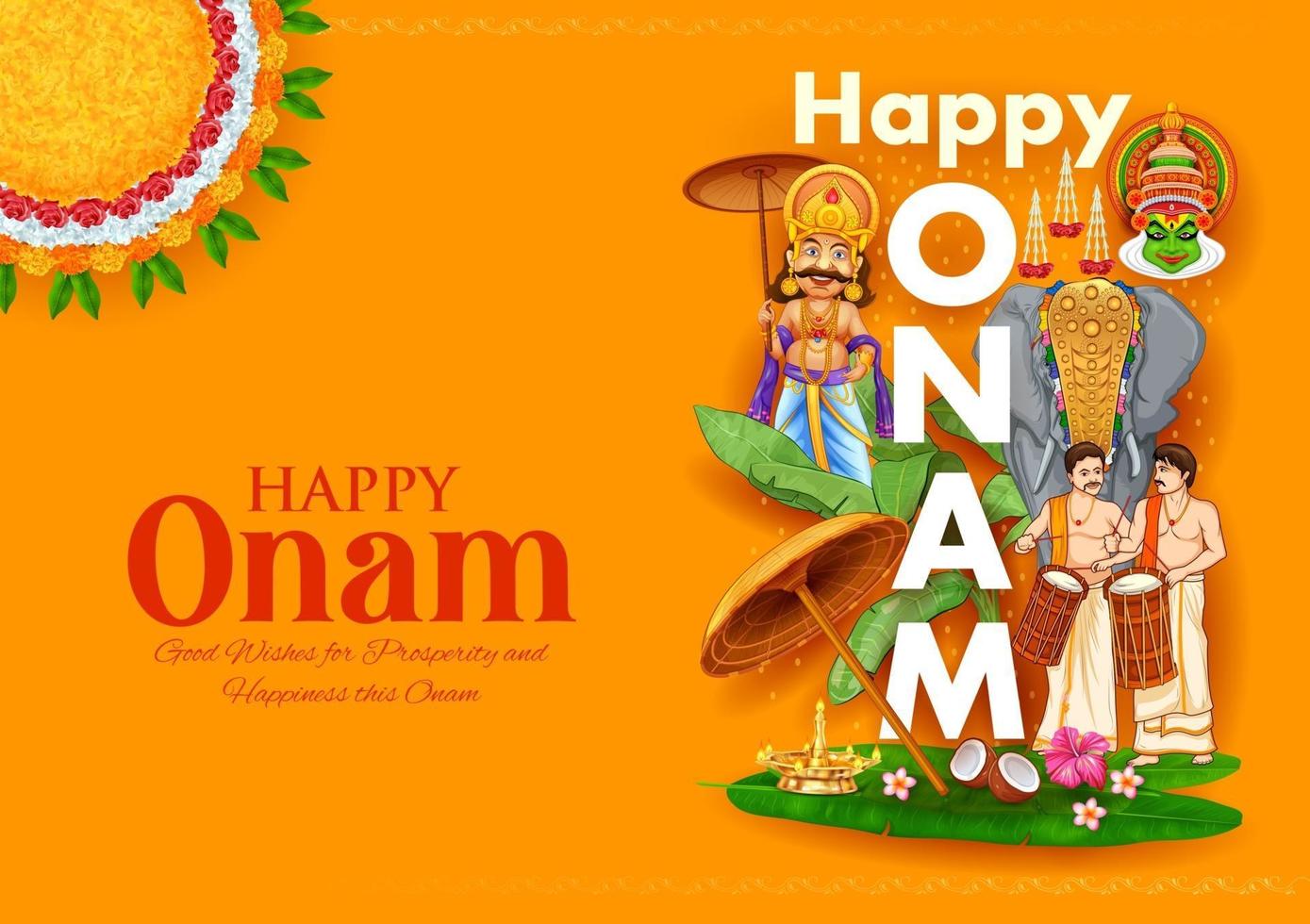 Onam traditional festival background  of Kerala, South India vector
