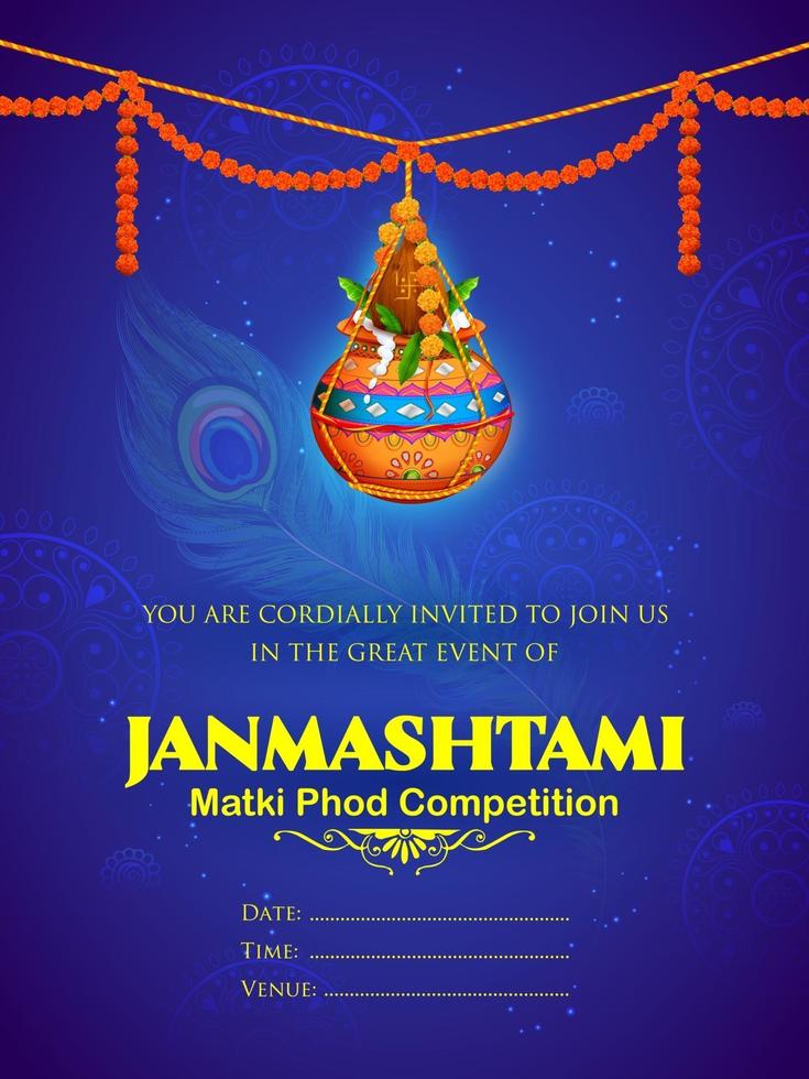 feliz festival de janmashtami fondo de la india vector