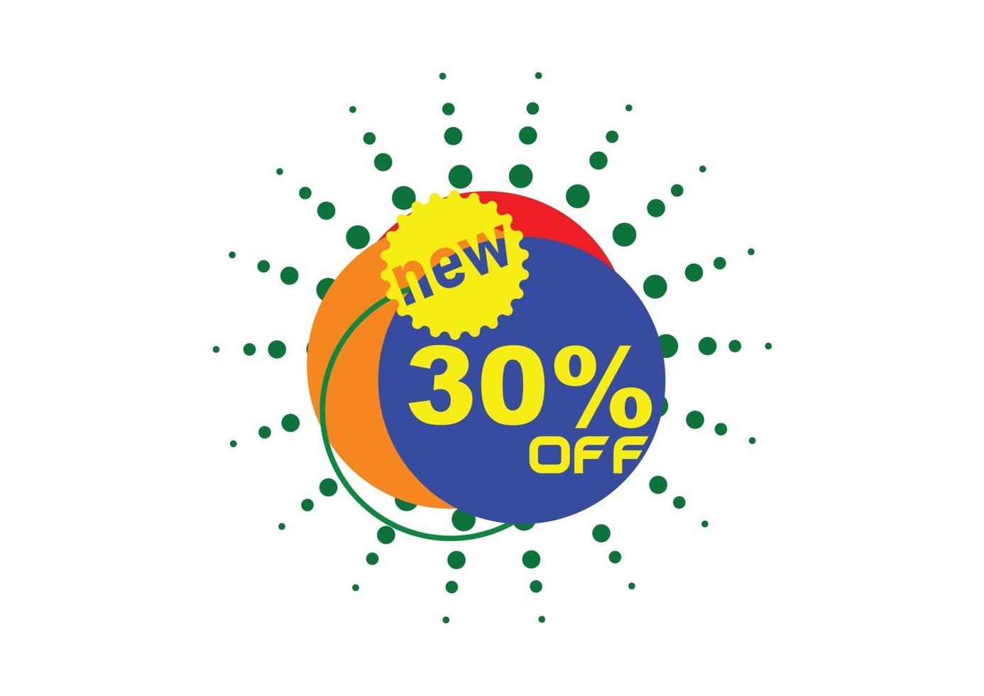 30 percent off new offer logo design vector