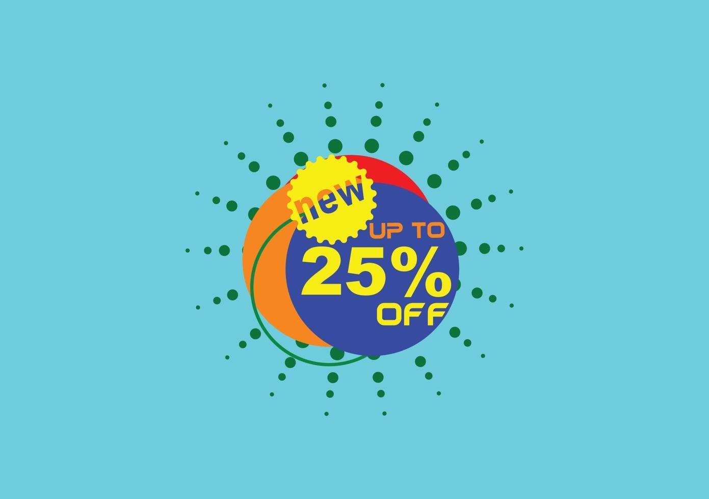 25 percent off new offer logo design vector