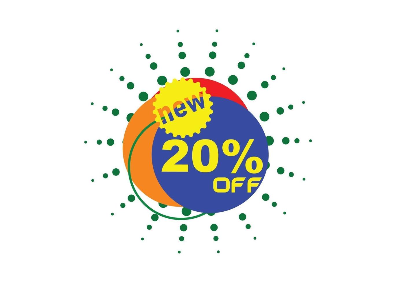 20 percent off new offer logo design vector