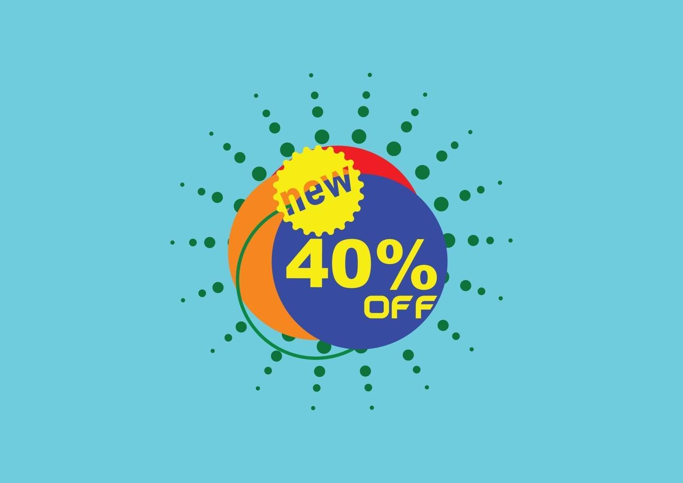 40 percent off new offer logo design vector