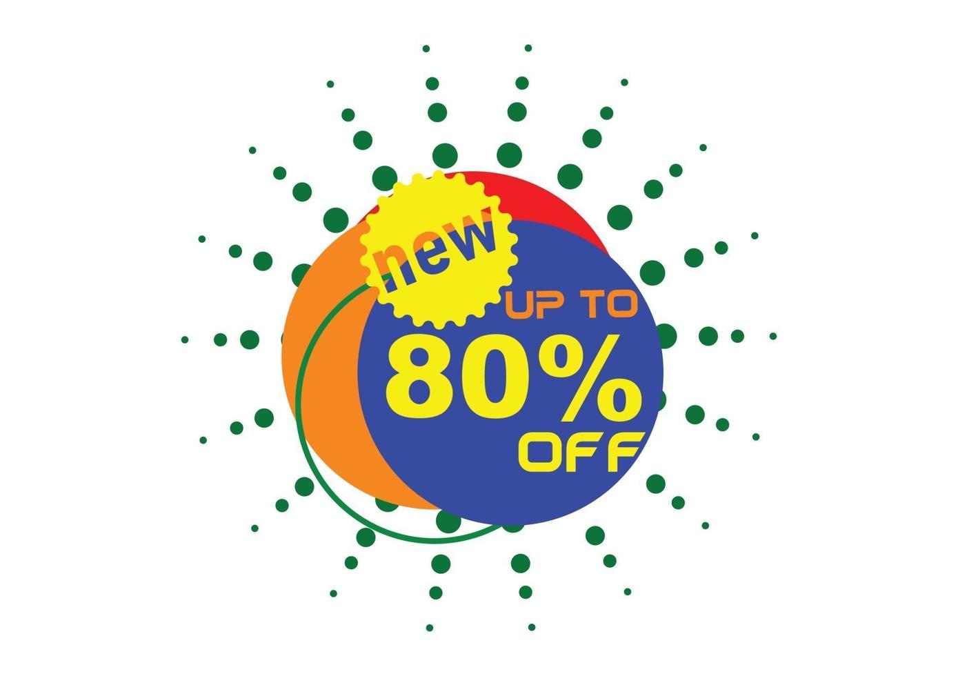 80 percent off new offer logo design vector