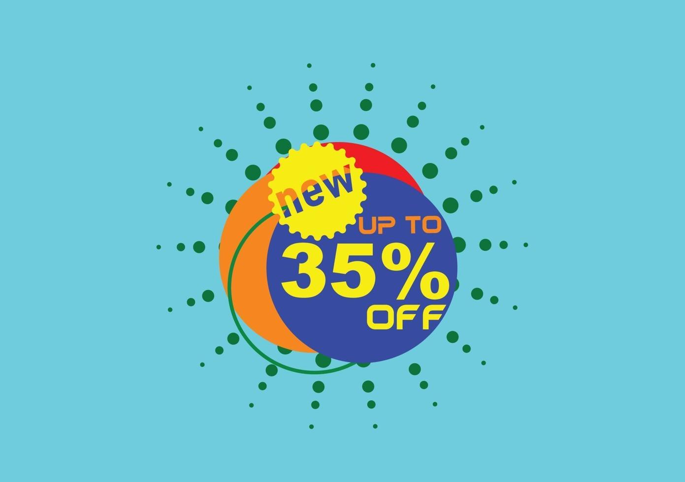 35 percent off new offer logo design vector