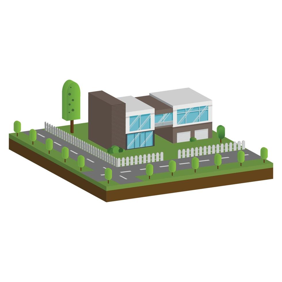 Isometric and 3D houses, Flat design of modern architecture home. vector