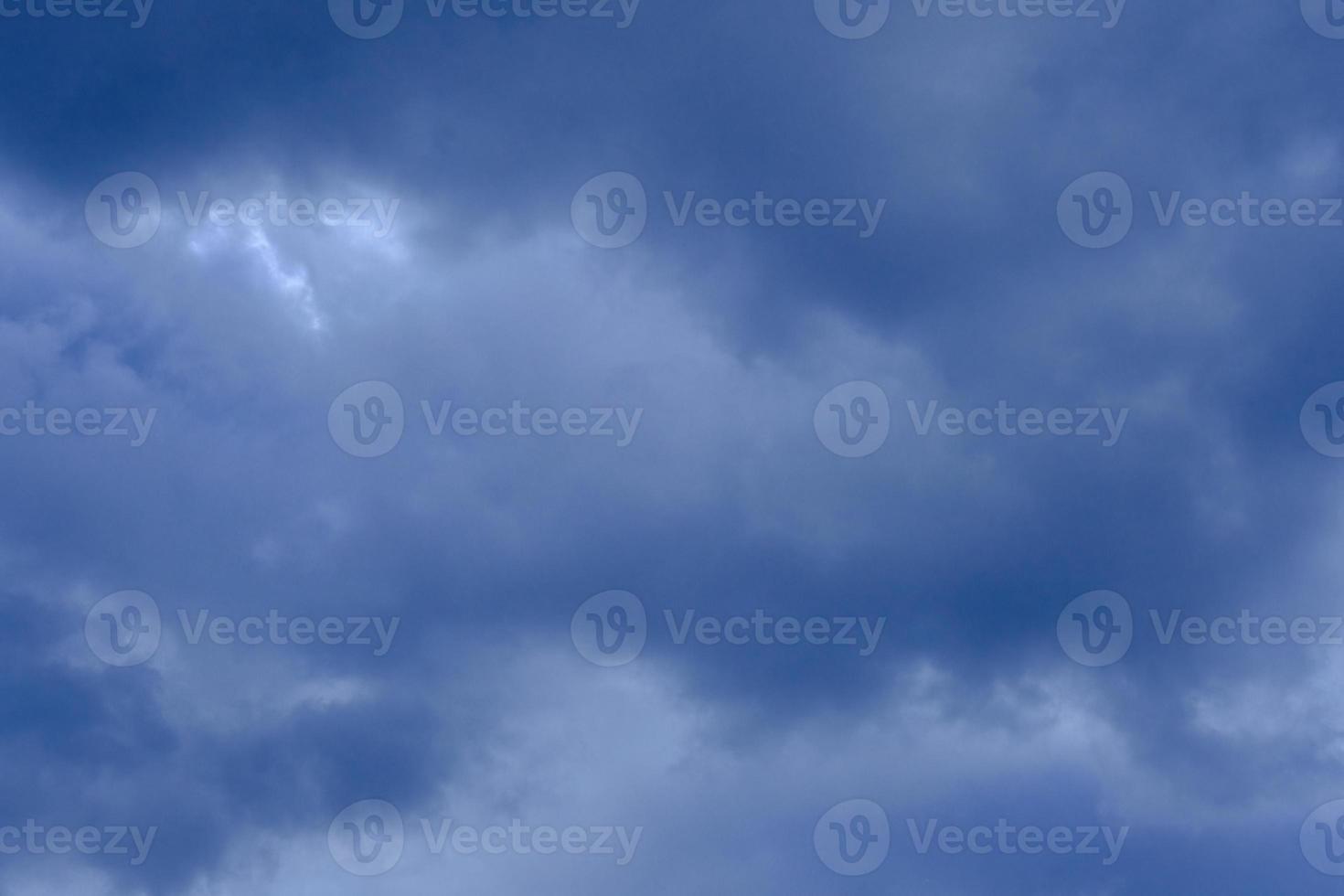 dramatic high deep blue sky with fluffy clouds photo