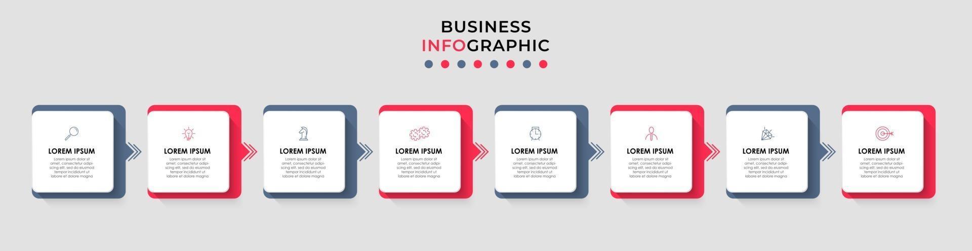 Infographic design business template with icons and 8 options or steps vector