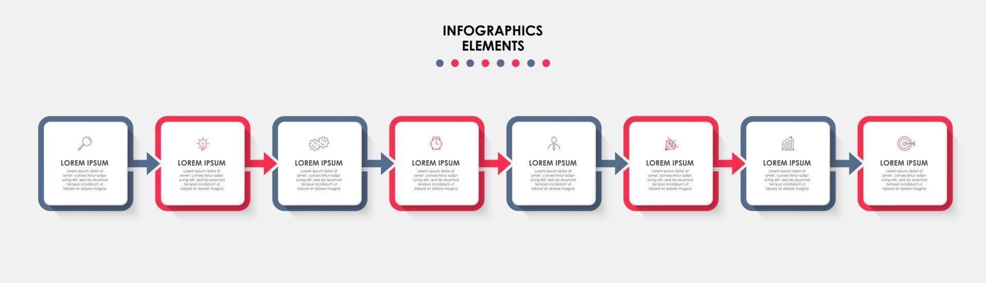 Infographic design business template with icons and 8 options or steps vector