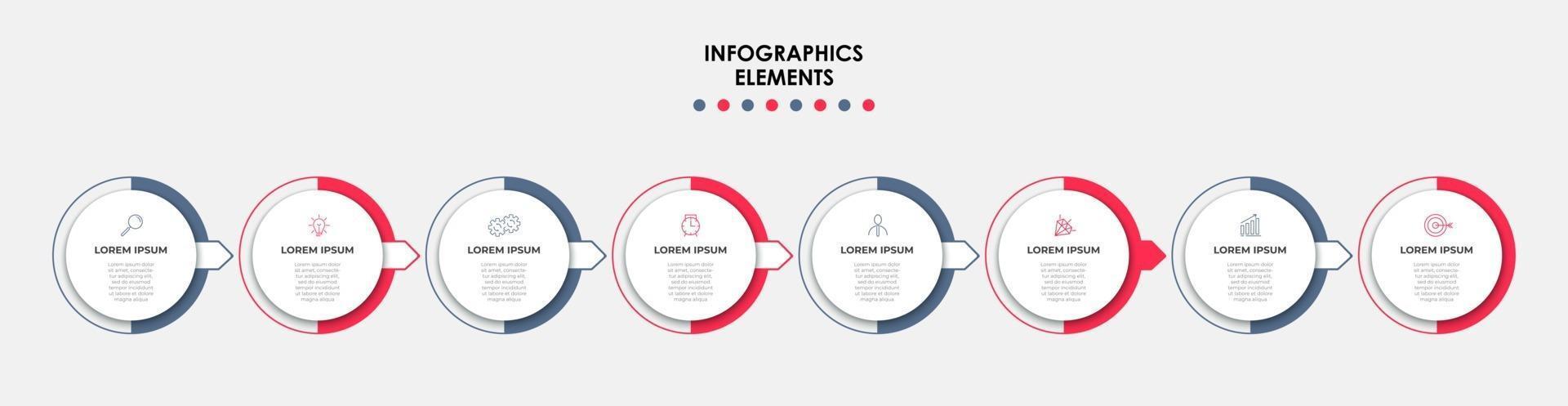 Infographic design business template with icons and 8 options or steps vector
