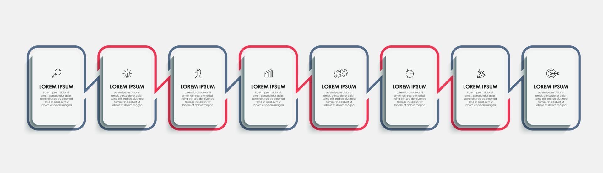 Infographic design business template with icons and 8 options or steps vector