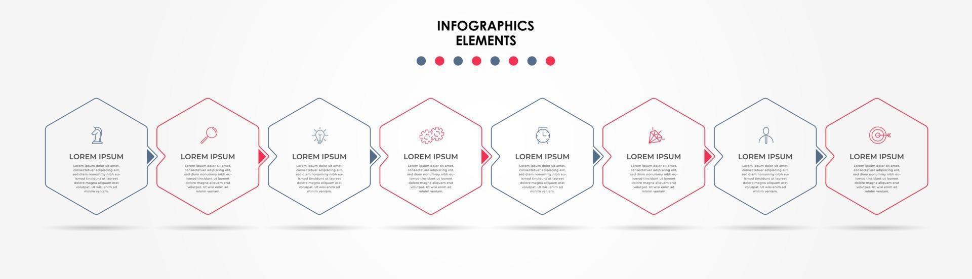 Infographic design business template with icons and 8 options or steps vector