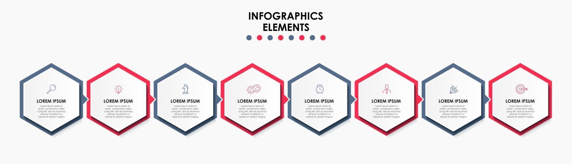 Infographic design business template with icons and 8 options or steps vector