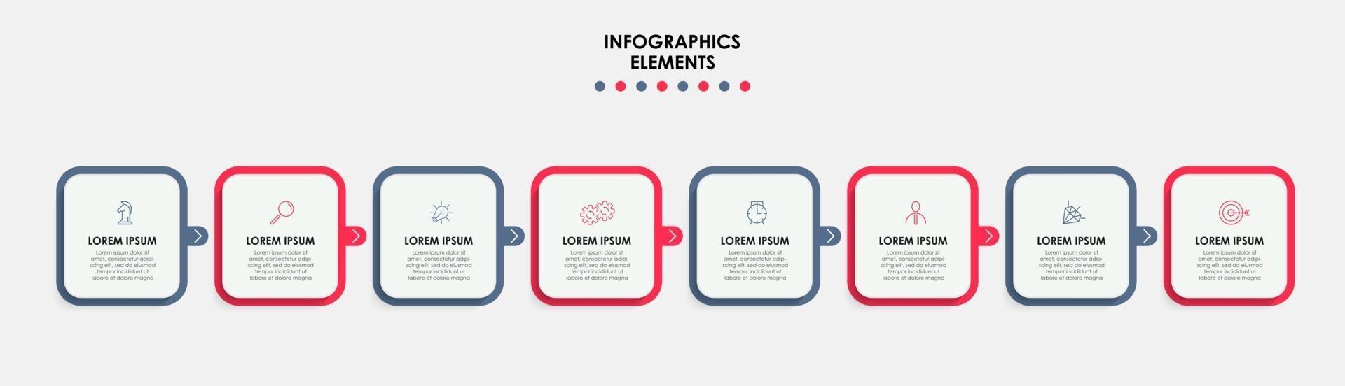 Infographic design business template with icons and 8 options or steps vector