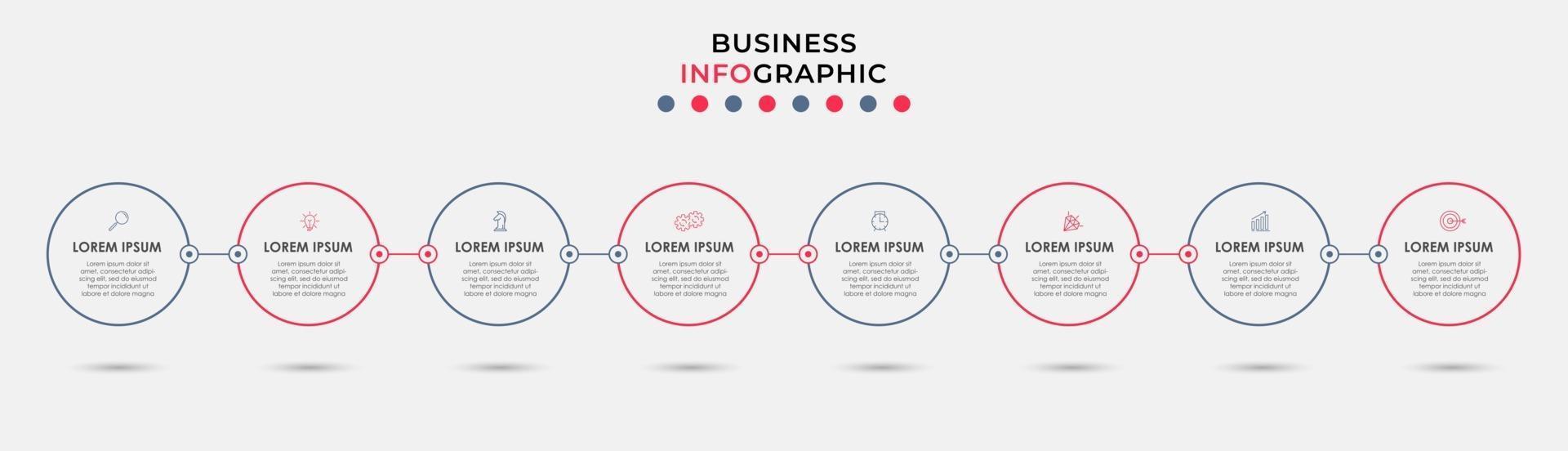 Infographic design business template with icons and 8 options or steps vector
