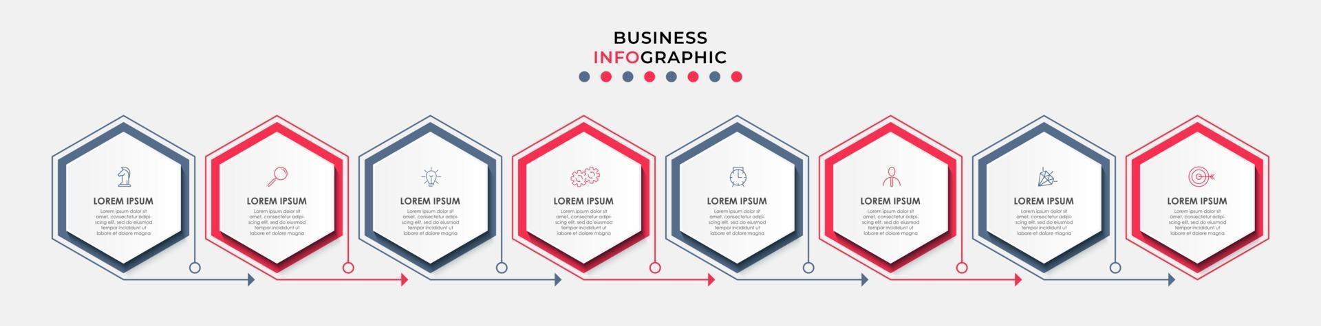 Infographic design business template with icons and 8 options or steps vector