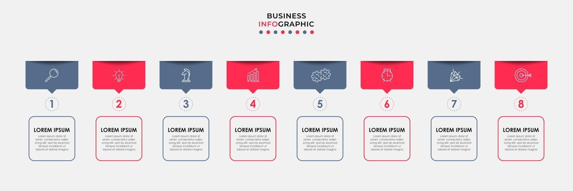Infographic design business template with icons and 8 options or steps vector