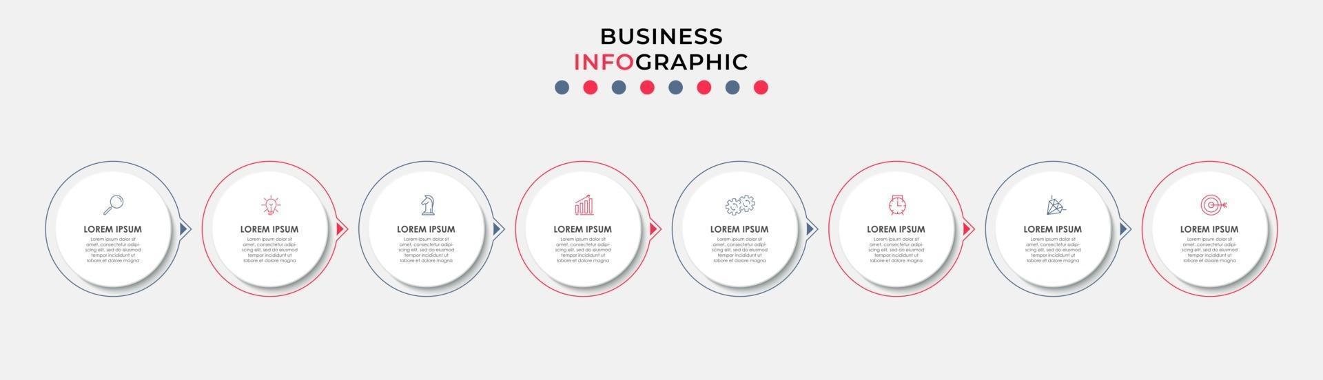 Infographic design business template with icons and 8 options or steps vector